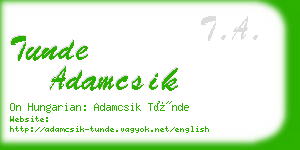 tunde adamcsik business card